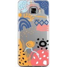 Samsung Uyumlu C5 Art Desing Tasarımlı Süper Şeffaf Telefon Kılıfı Çok Renkli