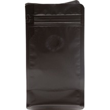 Packtory Valfli Flat Bottom Düz Tabanlı Mat Siyah Önden Kilitli Ambalaj 11,5X21,5+4 cm.250 Gr.-50 Adet