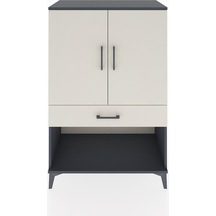 Hyperion Dolap 2 Raflı Tek Çekmeceli 2 Kapaklı 88x44x134 Antr... Antrasit