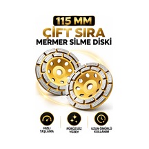Çift Sıra 115 Mm Elmas Mermer Silme Diski Avuç Taşlama
