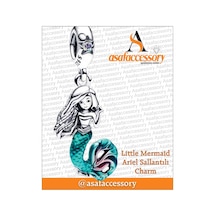 Litte Mermaid Ariel Sallantılı Charm Gümüş