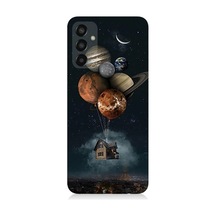 Samsung Galaxy M13 Uyumlu Uçan Ev Ve Gezegenler Desenli Silikon Kılıf