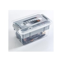 Bölmeli Ve Katlı Plastik Organizer Makyaj Düzenleyici Kilitli Takım Sandığı Organizer Kutu, T Diğer