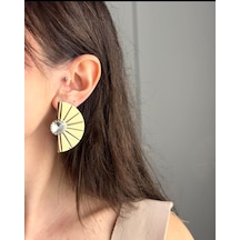 Kadın Küpe Vip Seri Yelpaze Zirkon Taş Özel Tasarım Kararmaz İthal Küpe 001