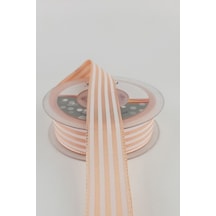 FdayAksesuar Hediye Paketleme Malzemesi Somon Çizgili Tafta Kurdele 1 Metre En 2,5 Cm FRDY25968