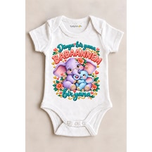 Babylimon Dünya Bir Yana Babaannem Bir Yana Beyaz Kısa Kollu Çıtçıtlı Bebek Zıbını Beyaz - 930083822 Beyaz