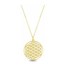 Gümüş Gold Yaşam Çiçeği Kolye Gold Gümüş Gold Yaşam Çiçeği Kolye Gold