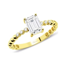 Altın Baget Yüzük Kenarı Taşlı