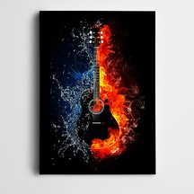 Gitar Ateş Ve Su Dekoratif Dev Boyut Kanvas Tablo 100 X 140 Cm