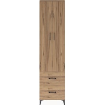 Arges Dolap 4 Raflı 2 Çekmeceli 2 Kapaklı 60x30x243 Çam-çam Çam