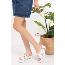 Renkli Puantiyeli Desenli Açık Çapraz Airmax Ortopedik Kadın Sabo