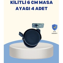 Kilitli Mobilya Tekerleği 6 Cm 4 Lü Kolay Kurulum Siyah