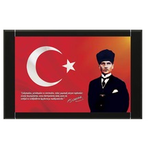 100X150 Cm Grt6 Atatürk Resimli Makam Panosu - Makam Arkalığı