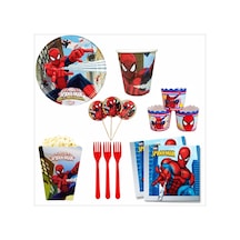 Örümcek Adam 8 Tabak, 8 Bardak, 8 Mısır Kutusu, 8 Cupcake, 10 Peçete, 10 Çatal, 10 Kürdan