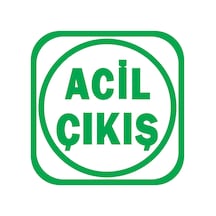 Acil Çıkış Arma Sticker (Yeşil & Siyah) 8X8 Cm