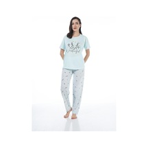 Estiva 22124 Kadın Çiçek Desenli Kısa Kollu Viskon Pijama Takımı Estiva 22124 Kadın Çiçek Desenli Kısa Kollu Viskon Pijama Takımı