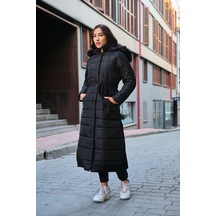 Barbora Günlük Kışlık Tam Boy Şişme Kadın Mont bt180siyah5