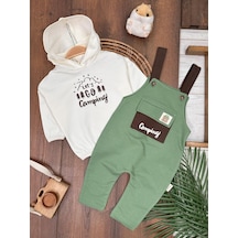 Bebicix Let's Go Sweatshirt Salopet Erkek 2'li Takım Yesil