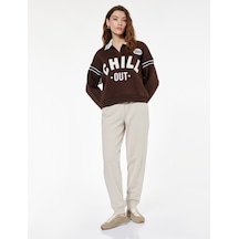 Koton Cepli Beli Bağcıklı Slim Fit Pijama Altı Kahverengi 6wlk40136mk Kahve