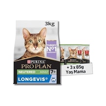 Pro Plan Senior Hindili Kuru Kısırlaştırılmış Kedi Maması 3 Kg + Pro Plan Pouch Sterilised Biftekli Kısır Kedi Konservesi 85gr X 3 Adet 103 Ivory