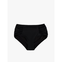 Koton Drape Detaylı Yüksek Bel Bikini Altı Siyah 5sak00010mm Siyah