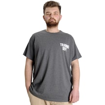 Mode Xl Büyük Beden Erkek T-shirt Traınıng Dept 23128 Antramelanj 001