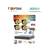 4 Kameralı Güvenlik Seti - 5mp Sony Lensli Full Hd Gece Renkli Görüşlü Güvenlik Kamerası Sistemi Cepten Izle