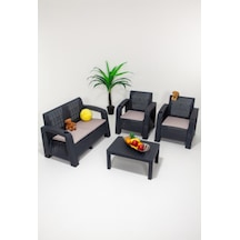Olimpos 2+1+1+s Balkon&teras Bahçe Mobilyası / Antrasit
