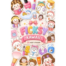 Kawaii Güzellik Temalı Sticker Seti - 25 Adet Etiket Çıkartma Diğer