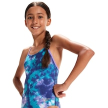 Speedo Kız Çocuk Yüzücü Mayosu Alov Dıgı Llnbk 1pc Jf Blue/purple 8-00331415142 Yzm