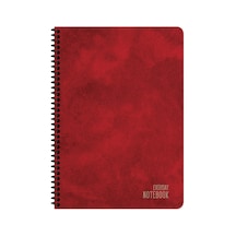 Keskin A4 Kareli Karton Kapak Spiralli Alfa Defter - Kırmızı Çok Renkli