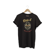 Ride It Baskılı Siyah T-shirt Siyah