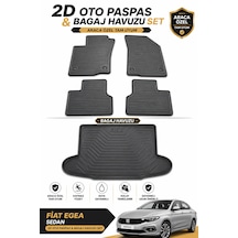 Fiat Egea Sedan 2d Oto Paspas Ve Bagaj Havuzu Seti Araca Özel Kauçuk Kaymaz Siyah