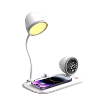 S-link Sl-cw21 Beyaz Telefon Uyumlu Fast Şarj 15w Ayarlanabilir Led Işıklı Masa Lambası Çok Renkli
