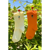 Lousocks Unisex Ananas Nakışlı 2'li Tenis Spor Çorap Çok Renkli