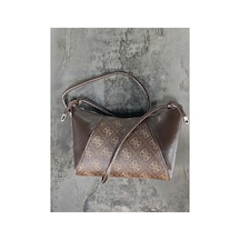 Names Bag Kadın Lüks Tasarım Monogram Desenli Çapraz Askılı Baget Çanta El Ve Omuz Çantası Kahverengi