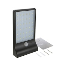 Güneş Enerjili 36 Led 450lm Ip65 Su Geçirmez Duvar Lambası, Hareket Ve Işık Kontrollü, 3 Aydınlatma Modu, 2200mah Pil, Siyah Koleksizsiz Siyah Siyah