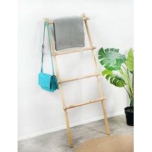 Ahşap Dekoratif Merdiven Askı Doğal Bambu Kargı Ayaklı Askılık 6095 Diğer