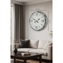 60 Cm Krom Metal Dizayn Duvar Saati 13710974