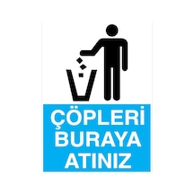 Çöpleri Buraya Atınız Uyarı Tabelası - 70x100 Foreks - Çöp8