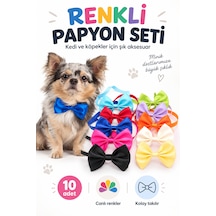Showtech Kedi Köpek Renkli Papyon Aksesuar 10 Adetli Paket