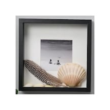 Ikea Sannahed 25x25 Cm Siyah Derin Kutu Çerçeve, Ahşap Fotoğraf Resim Çerçevesi Açık Bej
