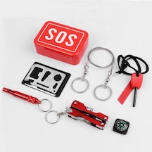 TEKNO DOĞA 7 Parça SOS Acil Yardım Doğada Hayatta Kalma Kiti Çok Renkli