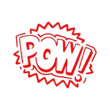 Pow Araba Sticker 17x17 Cm Kırmızı