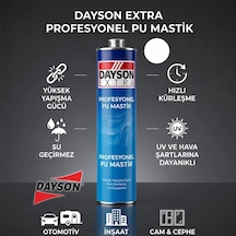 Dayson Extra Poliüretan Mastik Silikonize Yapıştırıcı Beyaz Renk, 280 Ml Çok Renkli