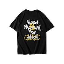 Brz Collectıon Brz Collection Unisex Oversize Yellow-white Need Money For Audi T-shirt Siyah