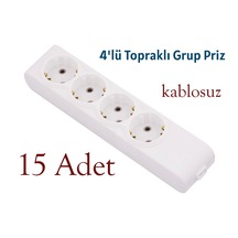 Orel Dörtlü Grup Priz Topraklı Klemensli 15 Adet