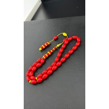Arizona Kehribar Tesbih Hcz-model Jmngr Kırmızı - Sarı