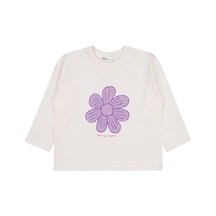 Civil Girls Büyük Çiçek Baskılı 2-5 Yaş Sweatshirt - Ekru