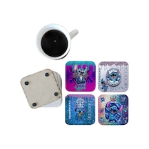 Stitch Dekoratif Ahşap Bardak Altlığı Seti 062 Çok Renkli